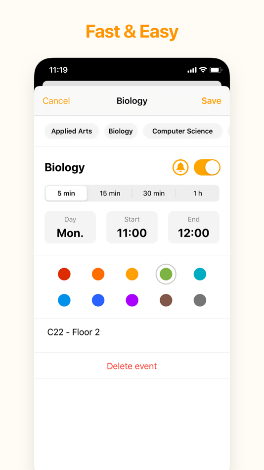 #2. My Timetable - Quick & Simple (iOS) 由: Kodeon, Inc.