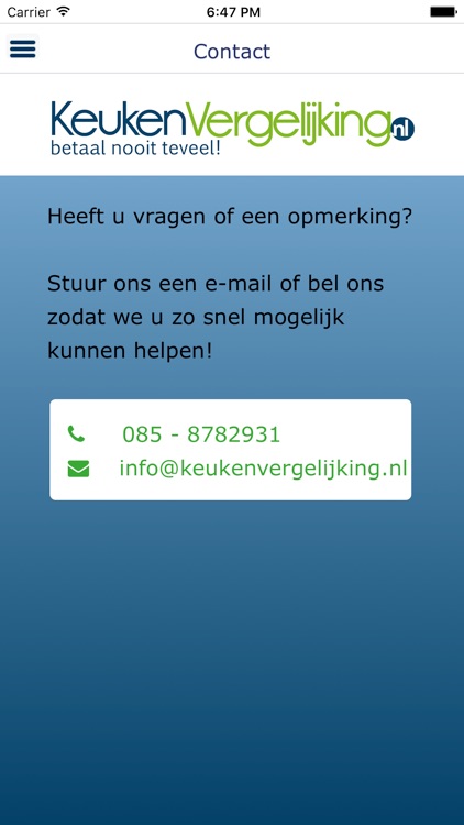 Keukenvergelijking
