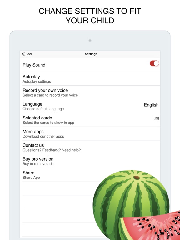 Fruits  Flashcard for babies and preschool iPad screenshot