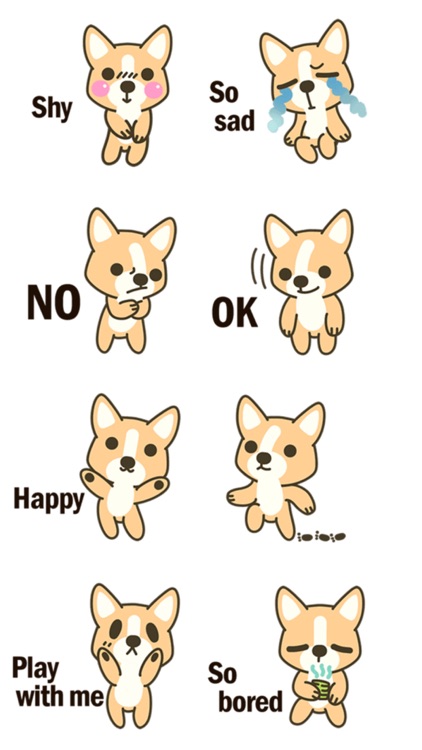 Corgi Text Stickers