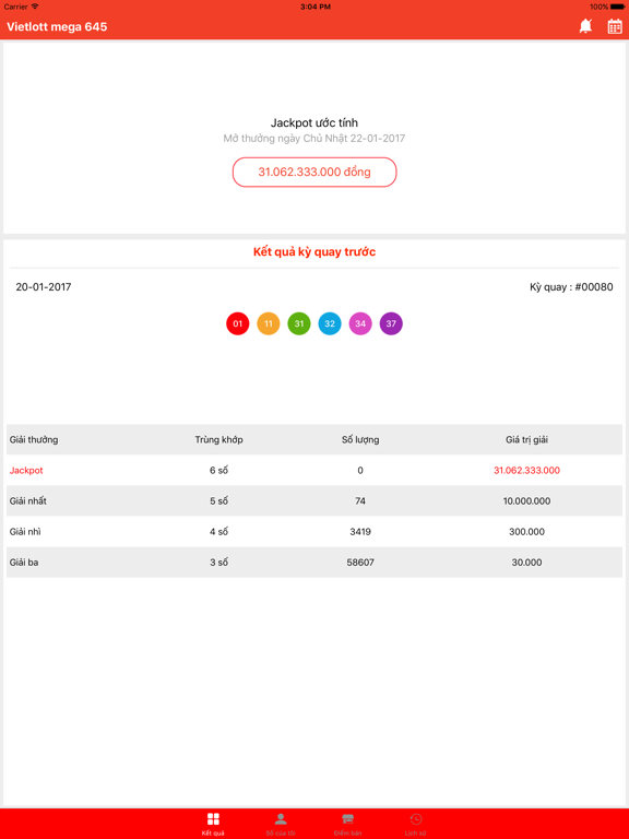 Screenshot #6 pour Jackpot Vietlott Mega 6/45