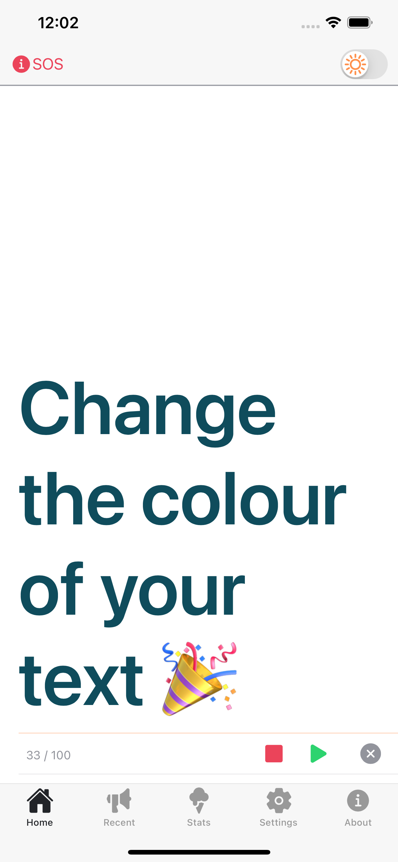 type and show