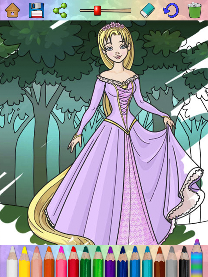 Fairy princess coloring book pages for kids