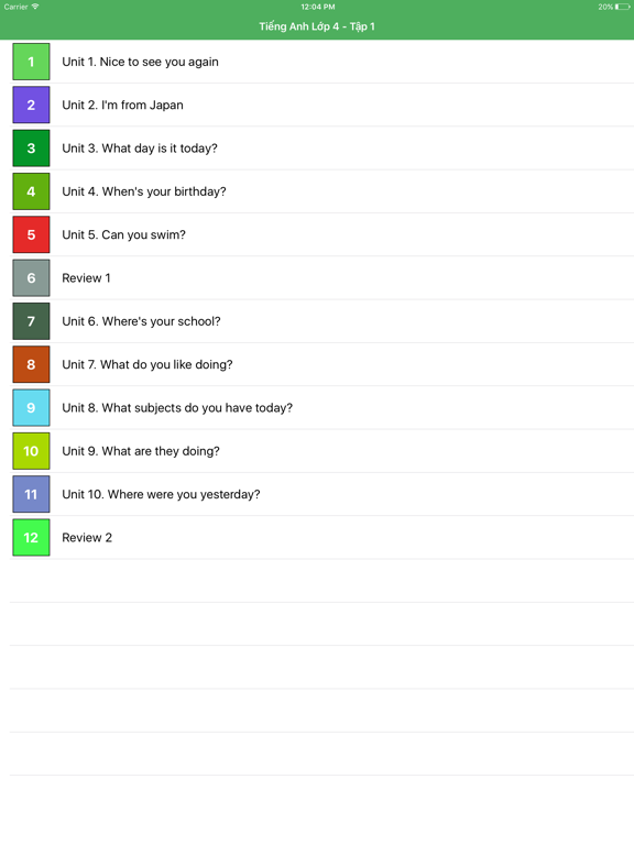 Screenshot #6 pour Tiếng Anh Lớp 4
