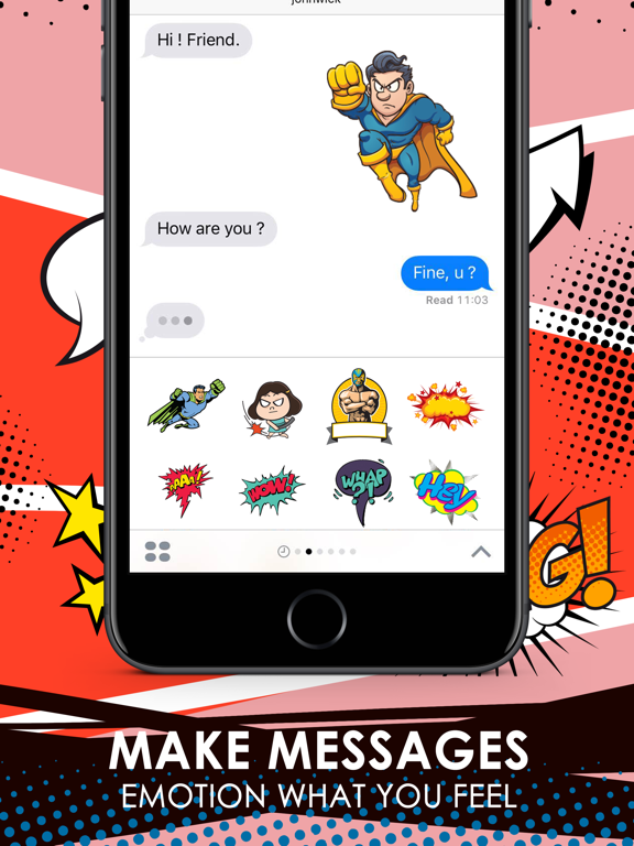 Screenshot #5 pour Cartoon Comic Stickers iMessage by ChatStick