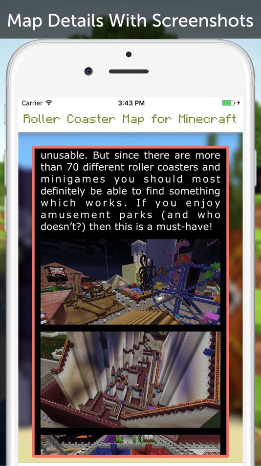 #3. Roller Coaster Map for Minecraft PE (iOS) 由: Nadeem Mughal