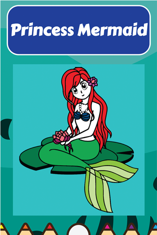 Coloring Cute little princess mermaid screenshot 2