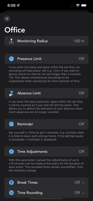 ‎Geofency - ภาพหน้าจอการติดตามเวลา