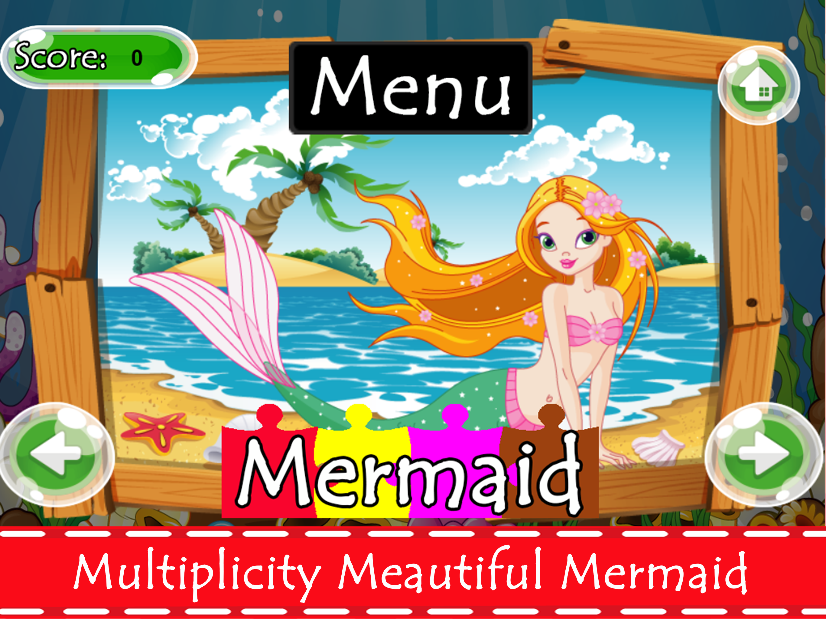 Mermaid Princess Jigsaw Puzzles Games For Kids