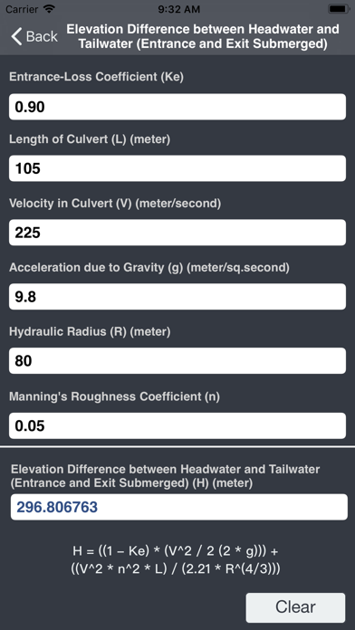 Hydraulics and Waterworks Calc Screenshot