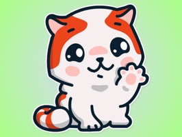 Orange Cute Cat Stickers