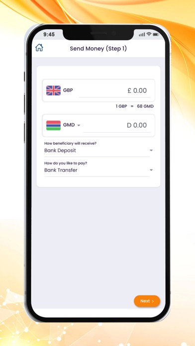 GPS Money Transfer Screenshot
