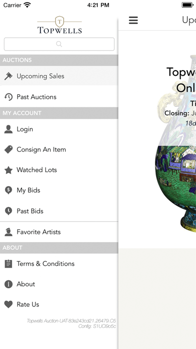 Topwells Auction Screenshot