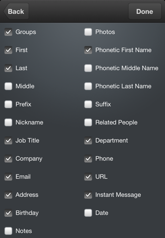 Contacts to Excel Lite screenshot 2