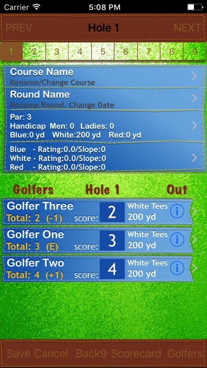 Golf Score On The Fly