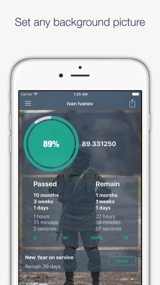 #1. Soldier Cowntdown PRO – timer for iPhone and iPad (iOS) 由: OLEG CHEBULAEV