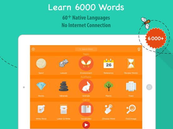 6000 Words - Learn Finnish Language & Vocabulary iPad screenshot 1 - Education app