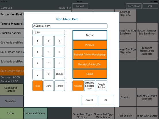 3S POS - orderPAD iPad screenshot
