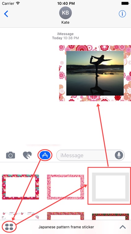 Japanese pattern frame sticker