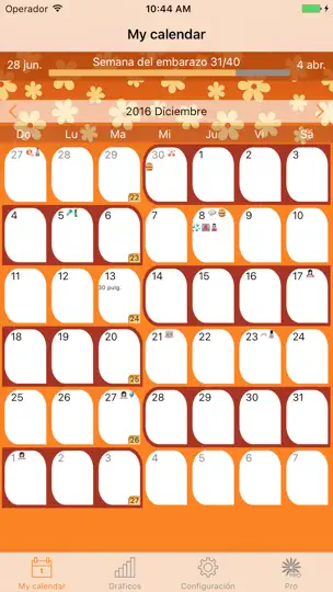 Captura de pantalla de WomanLog Pregnancy Calendar en iPhone 1