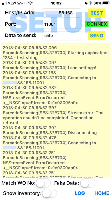 SolVIS Barcode Scanning Screenshot