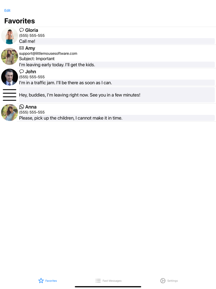 Fast Messages and Widgets