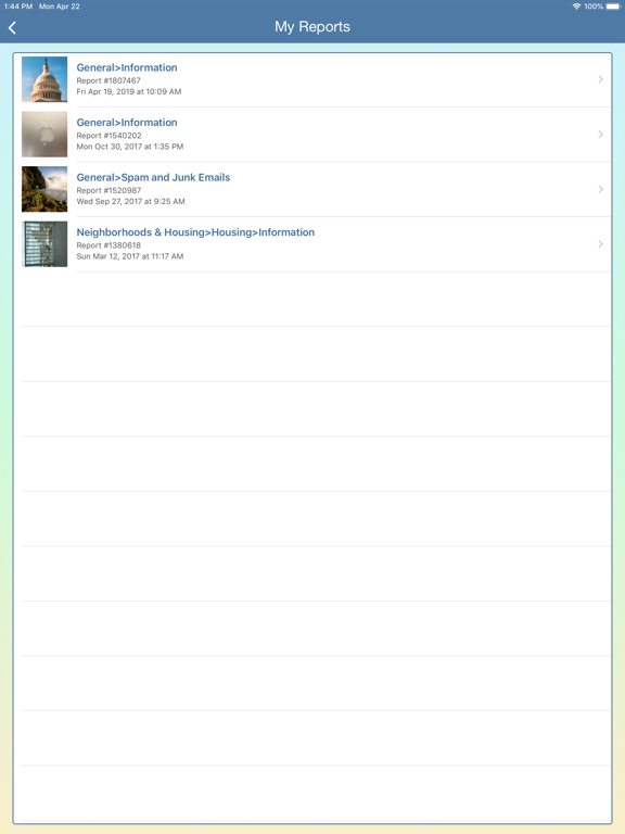 OCFL 311 iPad screenshot