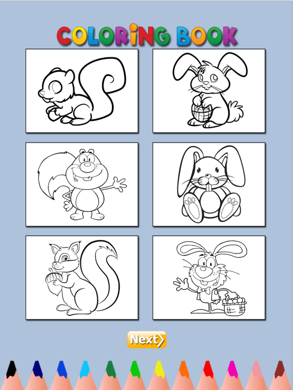 Cute Squirrel & Rabbit - Game coloring book for me iPad screenshot