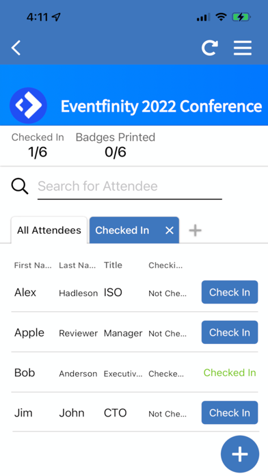 Eventfinity Check In Screenshot