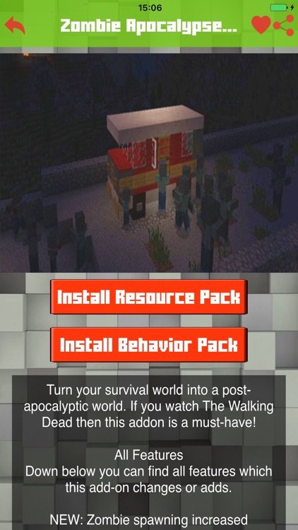 Zombie Addons Maps for Minecraft PE Pocket Edition