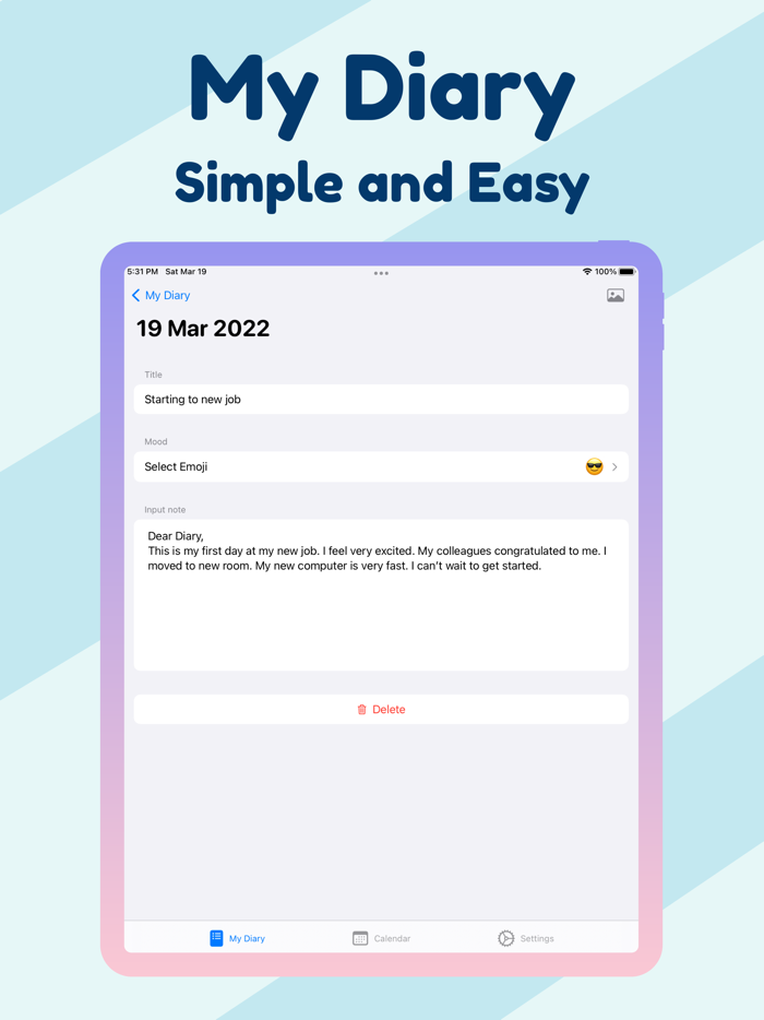 My Diary with Calendar  Lock