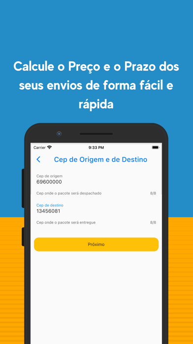 Valor de Entrega Correios Screenshot