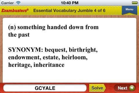 SSAT ISEE Vocabulary Prep Flashcards Exambusters screenshot 2