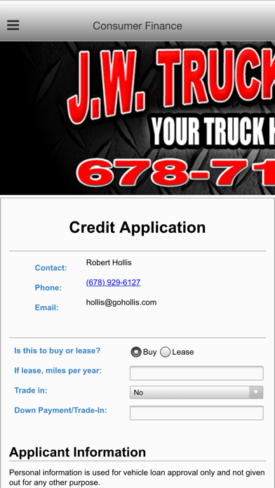 Screenshot #3 pour JW Truck Sales App