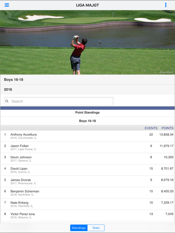 Illinois Junior Golf Assoc. iPad screenshot 4 - Sports app