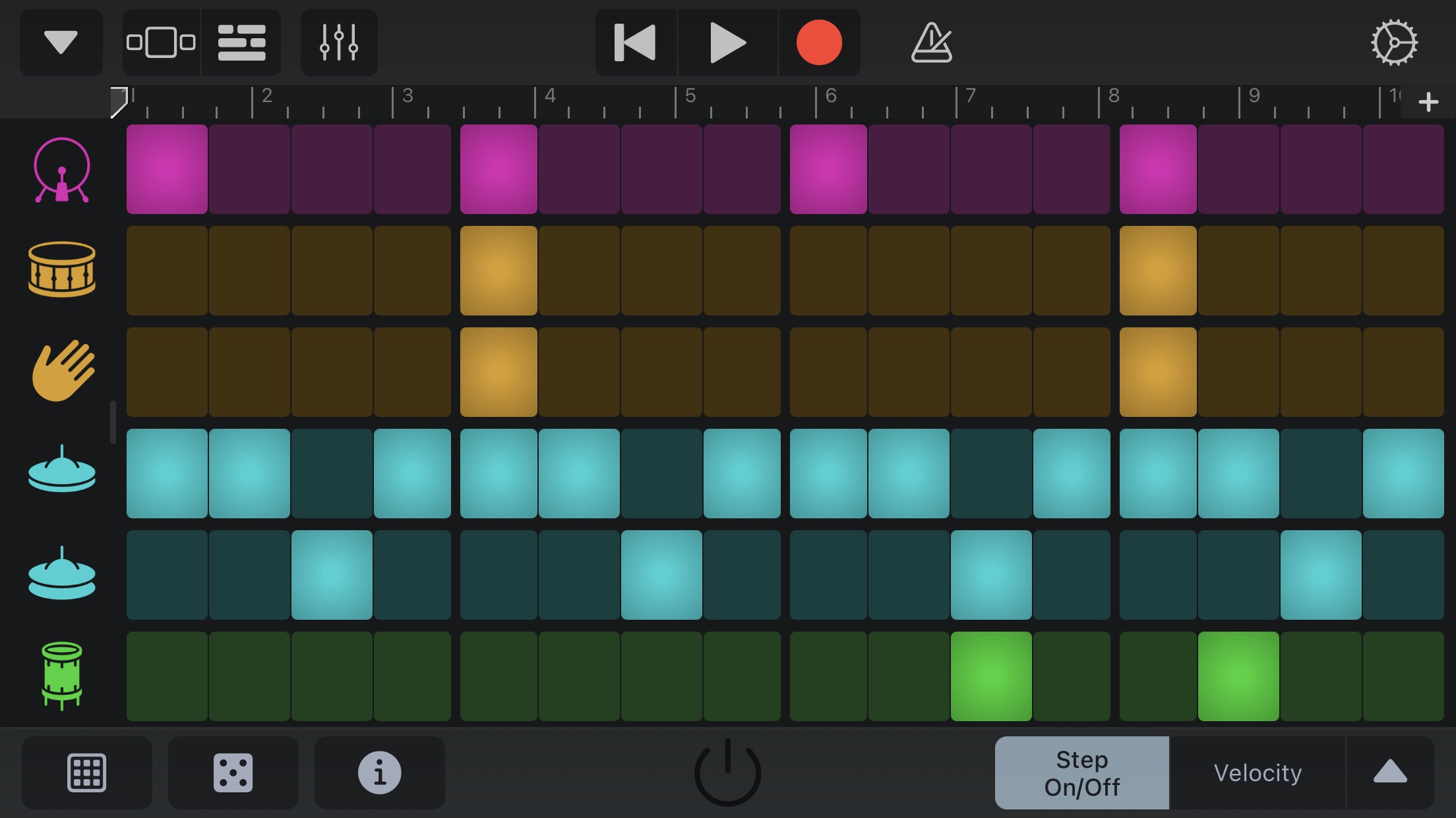 Screenshot do app GarageBand