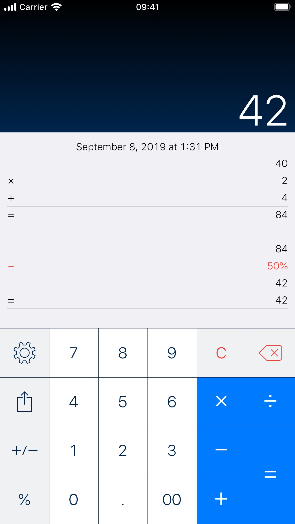 Screenshot do app PCalc