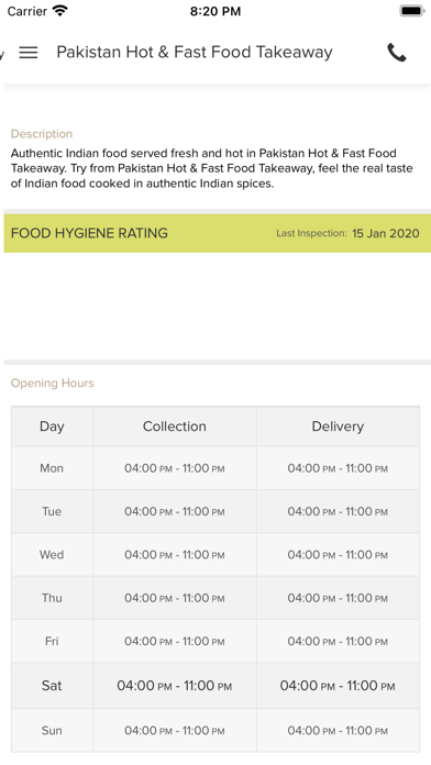 Pakistan Hot Fast FoodTakeaway Screenshot