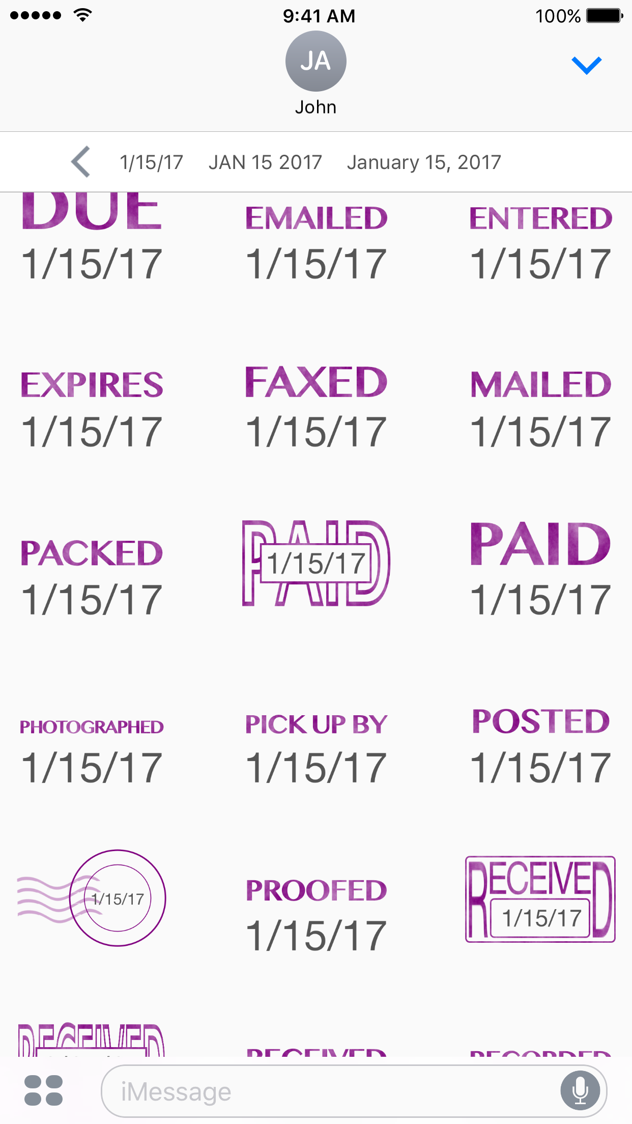Date Stamp - Customizable Stickers