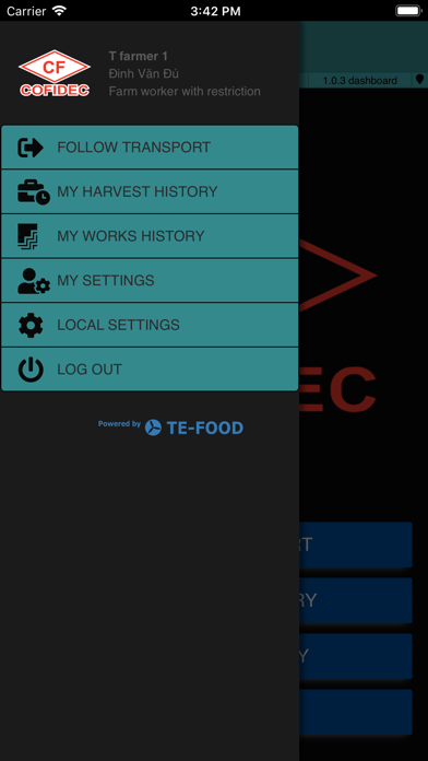 TE-FOOD International B2B App Screenshot