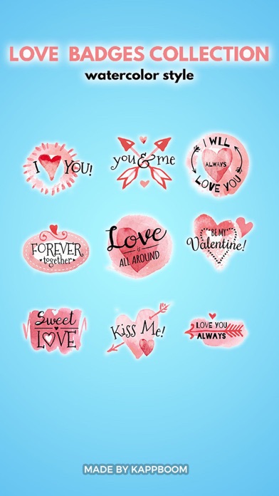 Screenshot #1 pour Watercolor Love Stickers