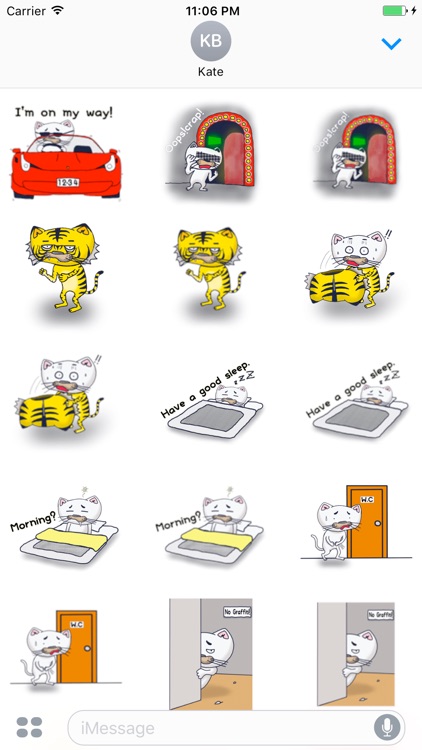 Katy The Stupid White Cat English Sticker screenshot-3