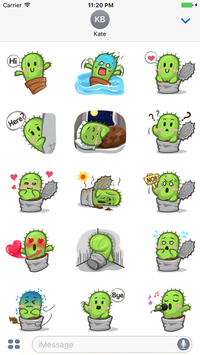 Tiny Cactus - Cute stickers for iMessageのおすすめ画像1