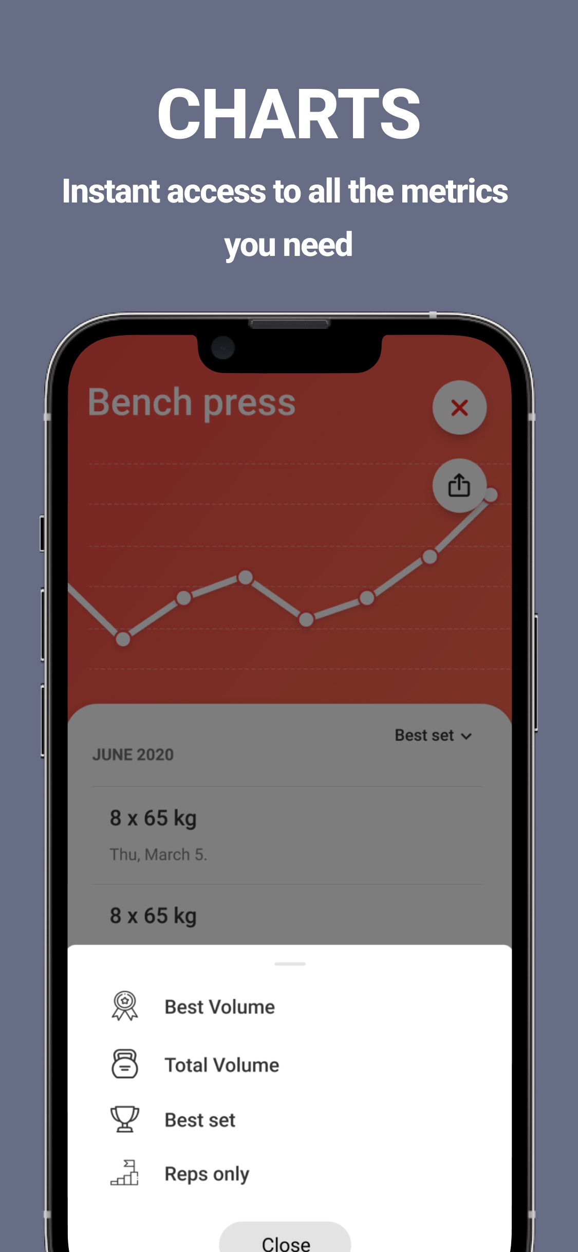 Screenshot do app Simple Workout Tracker