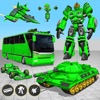 Flying Bus Robot Car Games icon
