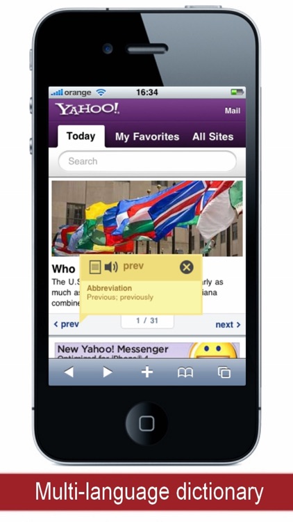 Tap Dictionary - In browser definitions