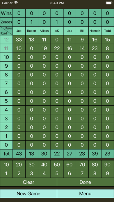 AC - Mexican Train Scorecard Screenshot