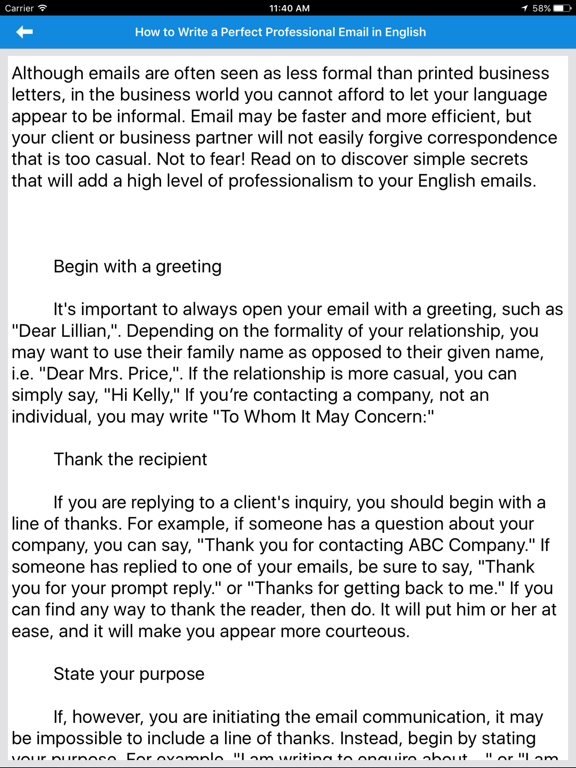 Screenshot #6 pour English letter templates - Writing Effective Email