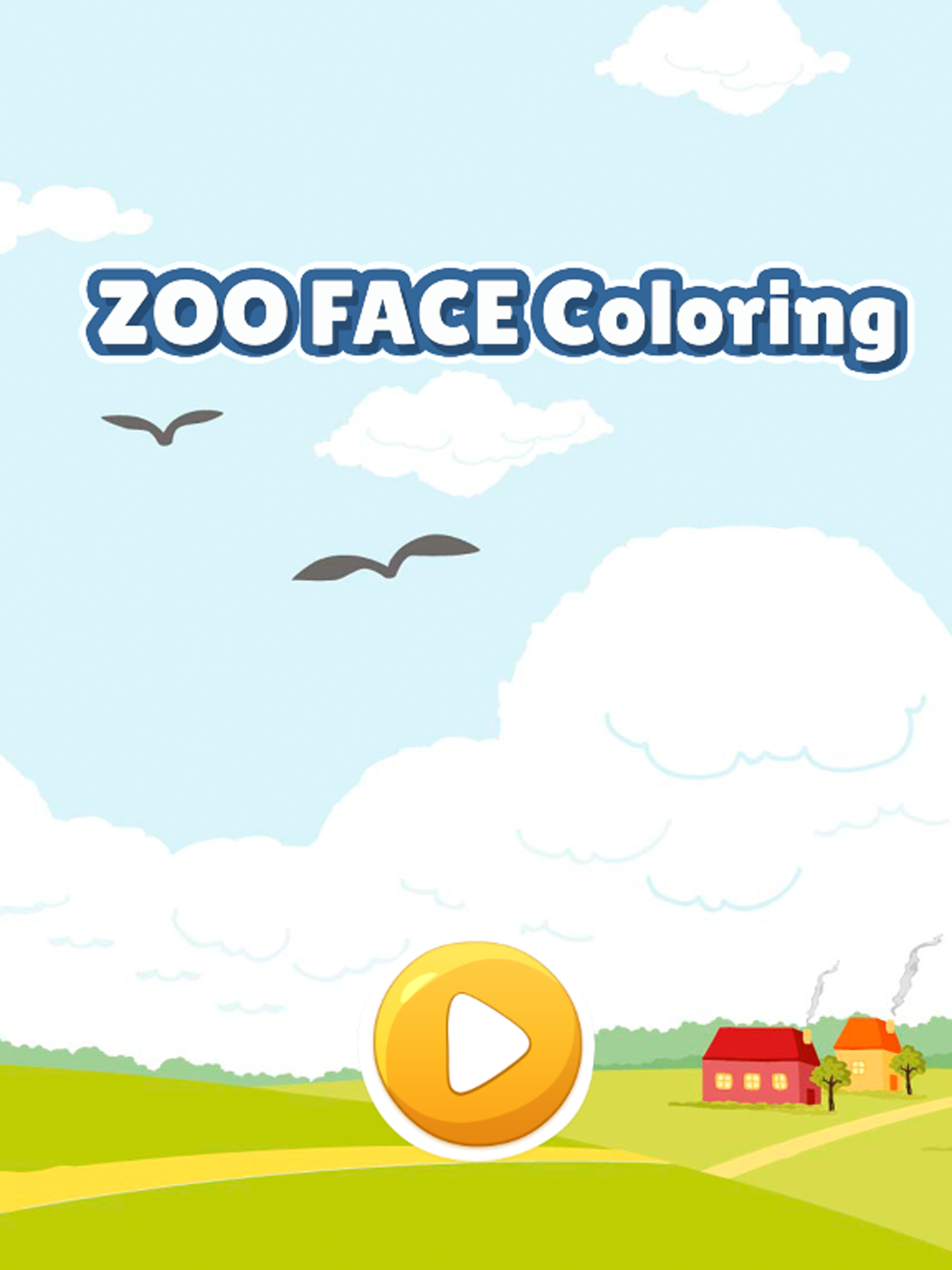 Zoo animal face coloring book for kids games