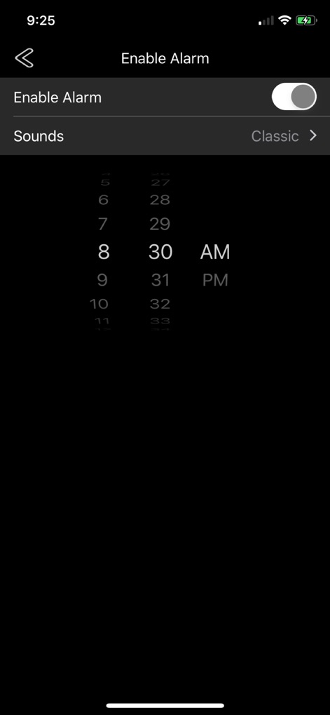 Desk Clock - Analog Clock Face - Configure personalized alarms effortlessly with an intuitive time picker and the option to select from various classic sound profiles.